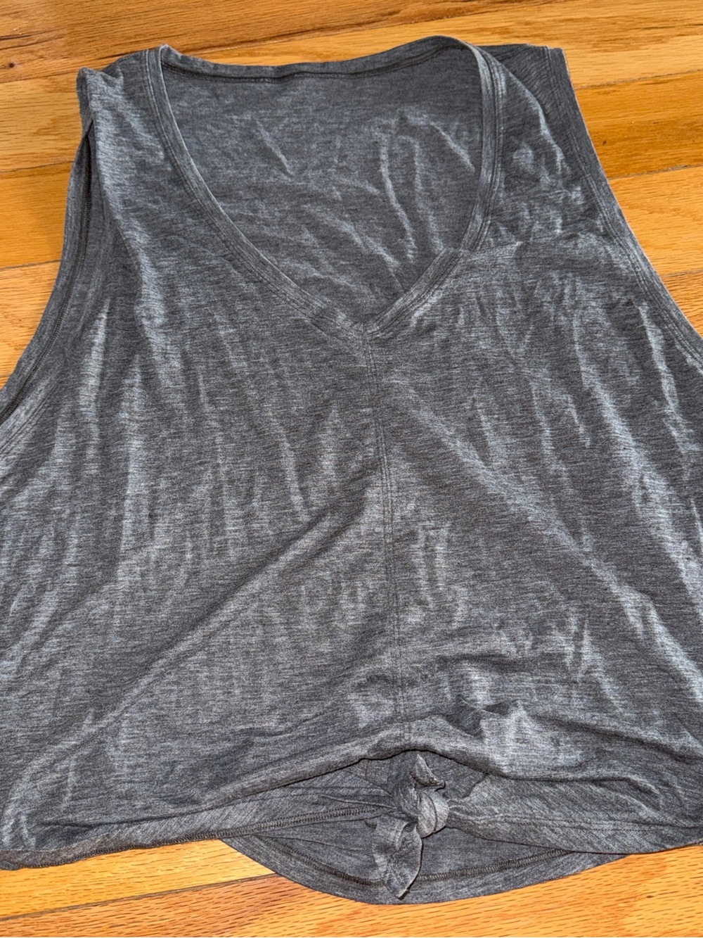 lululemon athletica Gray V-Neck Knot Tank Top